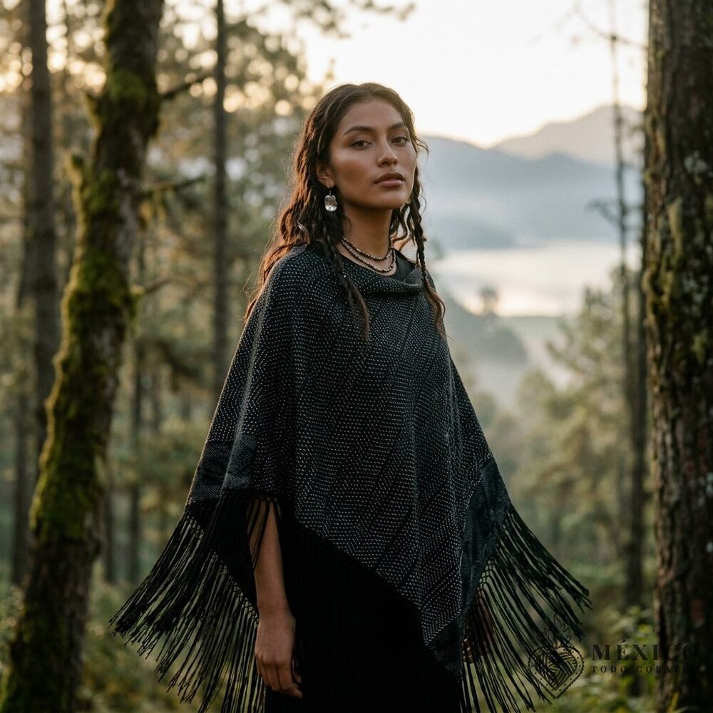 Cape REBOZO made into a Mañanita  artisinal product One of a kind one size